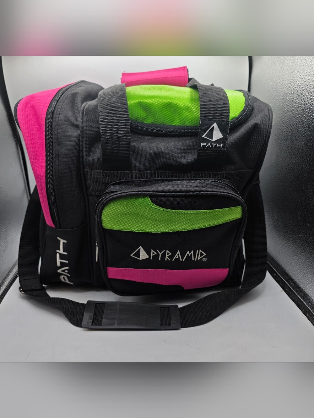 Pyramid PATH Neon Green & Hot Pink Bowling Ball Tote Bag